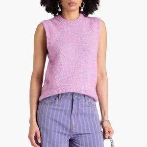 Ganni Knitted Vest in Pink, Size XXS